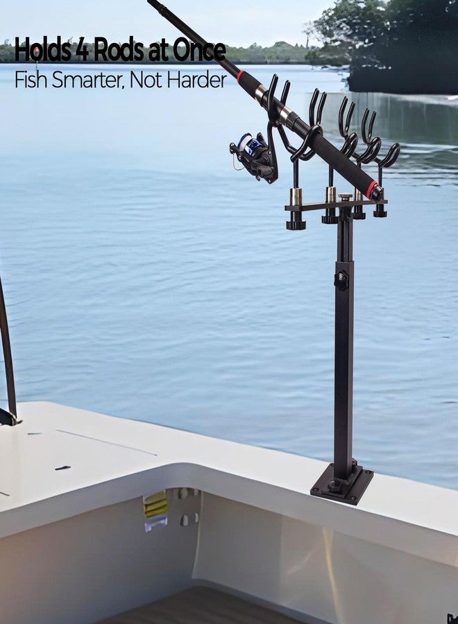Mojiate Aluminum Fishing Rod Holder - Heavy Duty Marine Grade Boat Accessories, Sure Grip Pole Support Bracket for Saltwater Fishing Boats, Yachts & Ships(Black) - Image 4