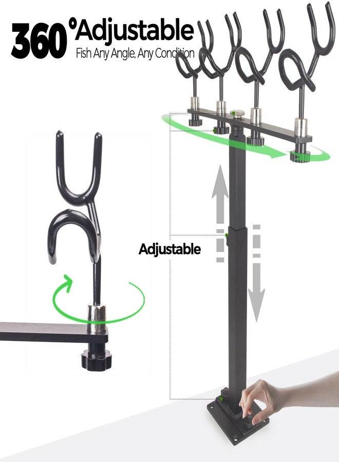 Mojiate Aluminum Fishing Rod Holder - Heavy Duty Marine Grade Boat Accessories, Sure Grip Pole Support Bracket for Saltwater Fishing Boats, Yachts & Ships(Black) - Image 3