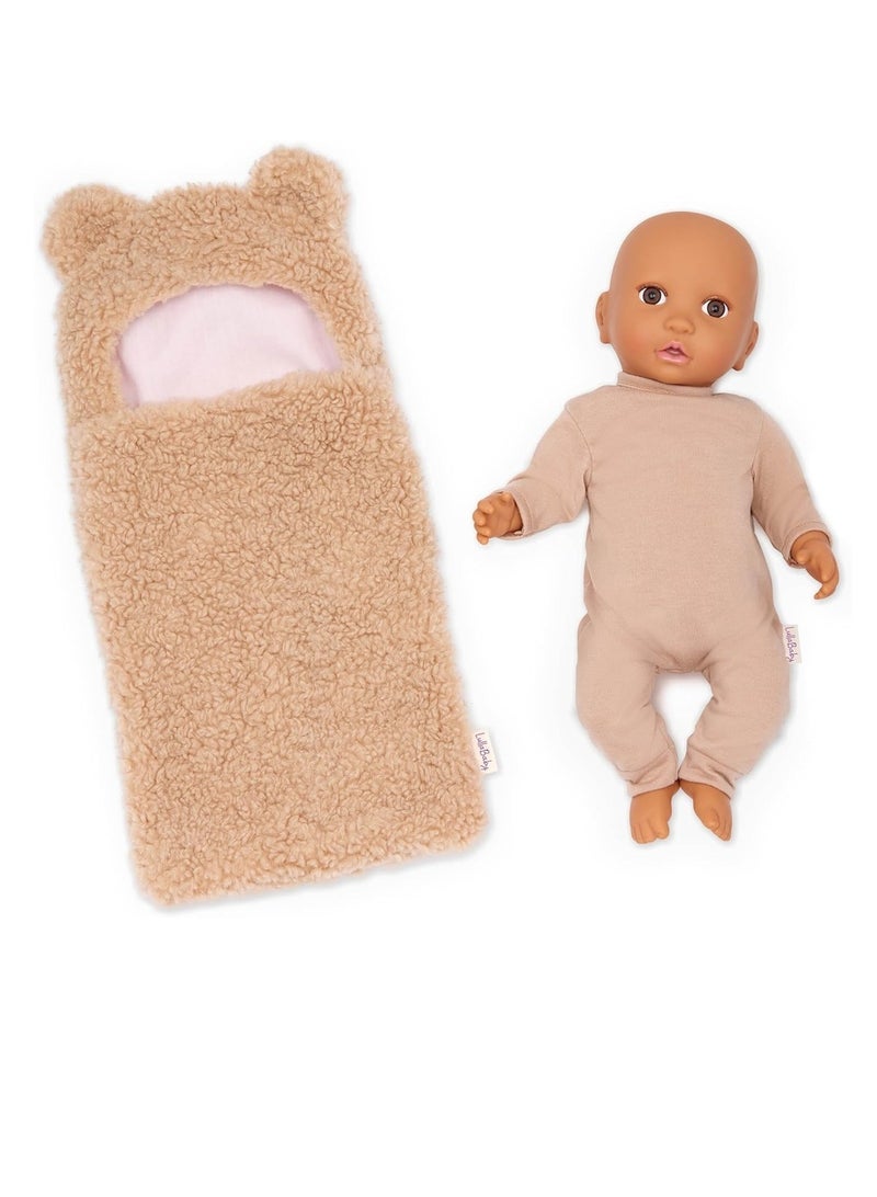 لولا بيبي دمية طفل 14بوصة مع بيجامة بنية وكسوة نوم - LBY7696Z - Image 1