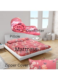 NEXTGO NEXTGO Foldable Cotton Bad Mattress for Sleeping Travel Friendly Medium Queen Size 5 x 65 feet Queen Bed Pink  - Image 5
