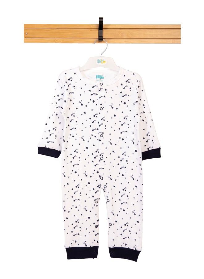 Babies Basic 100% Cotton Printed Long Sleeves Jumpsuit/Romper/Sleepsuit For Babies  - Image 1