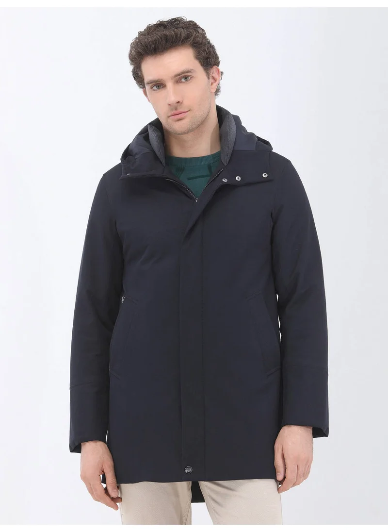 Kip Navy Blue Woven Coat