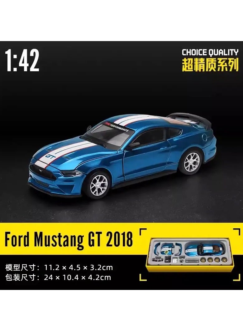 CCA Assembling The Ford Mustang GT 2018 1:42 Scale And Modifying The Car A Sports Car A Very Suitable Gift For Those Who Love Cars Blue Color - Image 1