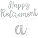 BEISHIDA Silver Glitter Happy Retirement Banner PreStrung Banner Decoration for Women Man Party Supplies - Image 4