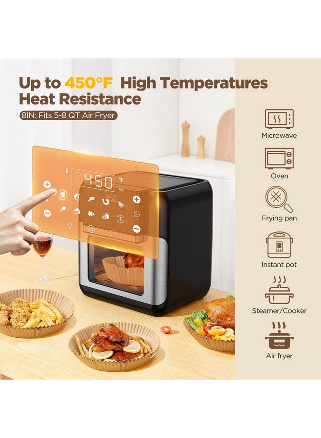 ReLuien Air Fryer Paper Liners, 100PCS Non-stick Oil Resistant Air Fryer Parchment Paper Liners, 8 Inch Air Fryer Liners Disposable, Round Airfryer Liners for 5-8QT Air fryer, Baking, Roasting Microwave - Image 5