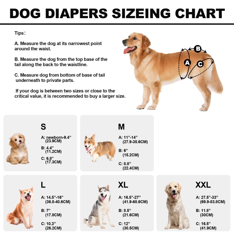 VUNCESSIN Reusable Dog Diapers Female Washable, Premium Doggie Diaper for Dogs, Pack of 3, Highly Absorbent Extra Large Dog Diaper for Heat, Incontinence and Puppy Training(XL) - Image 3