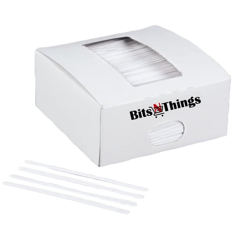 Bits N Things Twist Ties for Bags | Bulk 2000 Pack with Dispenser Box | 4" Coated Wire Ties Reusable Bread (White) - Image 5