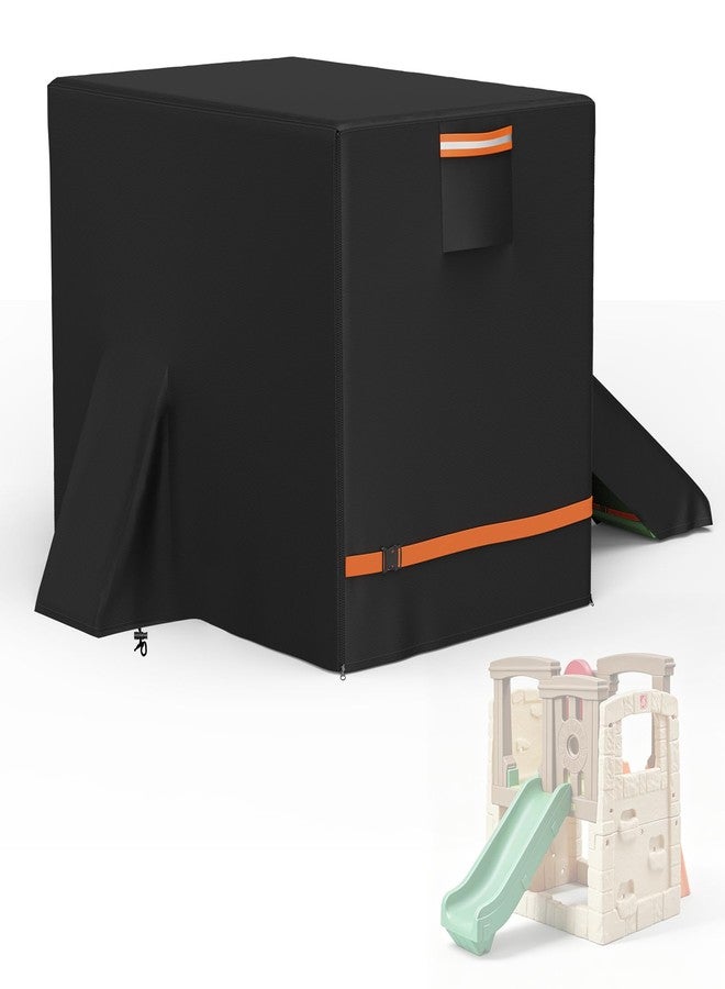 غطاء ملعب Roasivi شديد التحمل ومقاوم للماء لمجموعة ألعاب Woodland Climber II المزودة بزحليقة وجدار تسلق، يوفر حماية من جميع الأحوال الجوية لمجموعة الألعاب الخارجية، غطاء ملعب خارجي أسود اللون، أبعاده 47 بوصة عمق × 77 بوصة عرض × 54 بوصة ارتفاع - Image 1