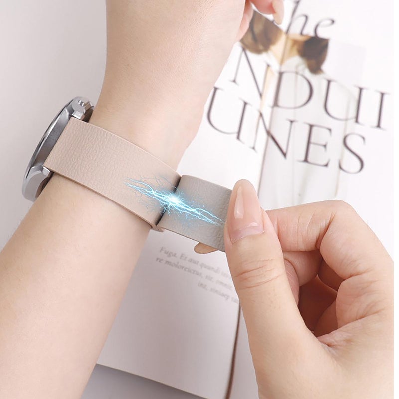 erorex For Huawei Watch D2 Lychee Texture Soft Magnetic Silicone Watch Band(Black) - Image 5