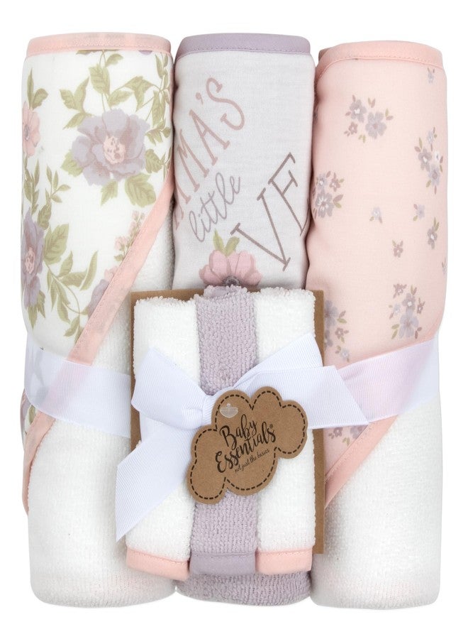 Baby Essentials Hooded Baby Bath Towel and Washcloth 6 Piece Set for Newborns, Infants & Toddlers, Boys & Girls Baby Hooded Towels Set - Image 1