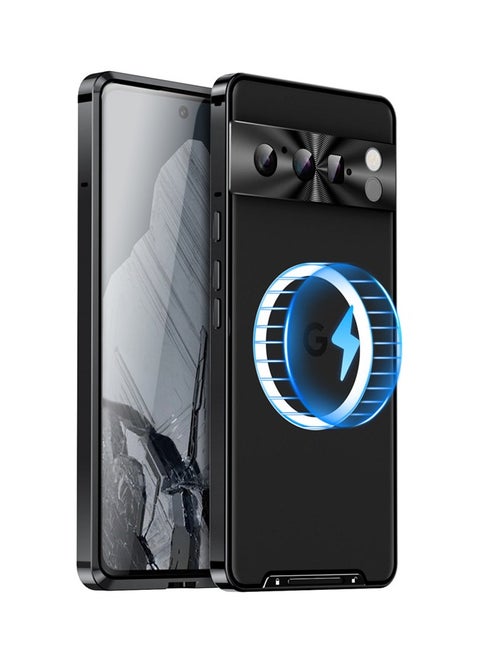 Magnetic phone case for Google Pixel 8 Pro/Pixel 8, camera hole protection phone case supports wireless charging, ultra-thin metal case