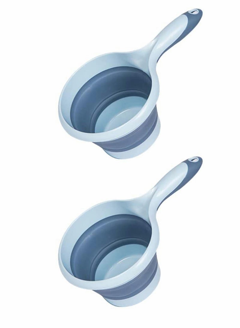 NIBEMINENT 2Pcs Plastic Water Ladle Foldable Kitchen Scoop Bathroom Hair Washing Cup with Hanging for Tool Accessories  - Image 1