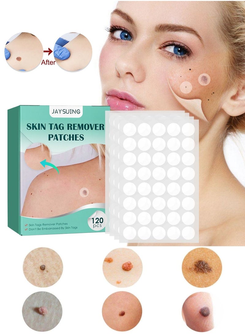 Jaysuing - Skin Tag Remover Patches, Painless Effective Fast Transparent and Ultra-Thin Mole Warts Removal Sticker for Face and Body 120 Pcs - Image 1