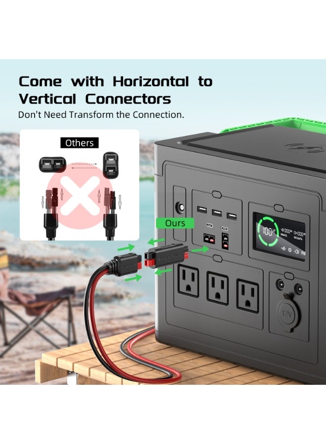 بطارية الطاقة كابل تمديد Anderson بطول 10 قدماً (12AWG)، نحاس مُقصدِر مع غلاف من PVC، سعة 30 أمبير - مخصص للألواح الشمسية والمركبات الترفيهية (RVs) - Image 3