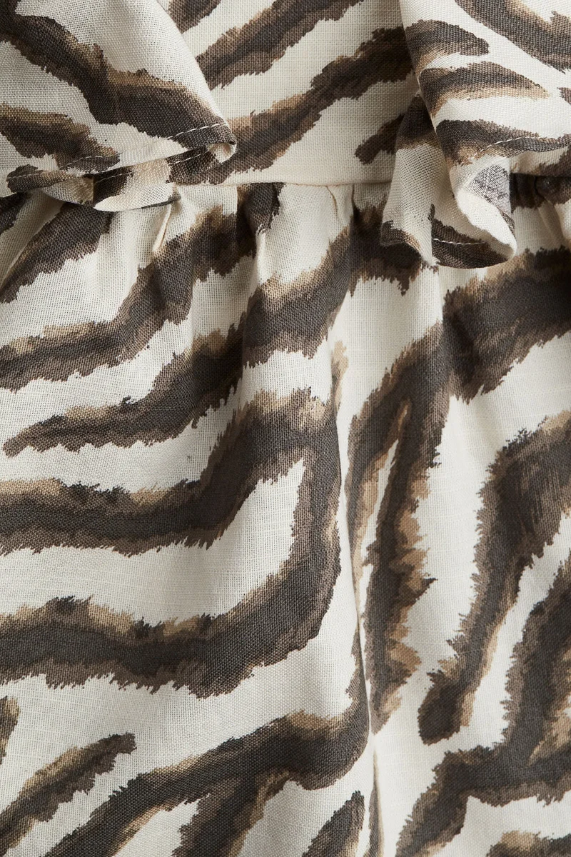 اتش اند ام فستان مزين بكشكشة