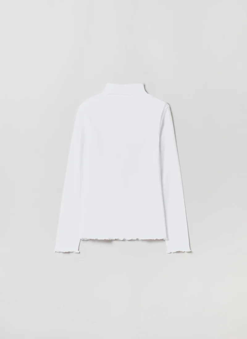 او في اس Ovs Girls Shirred Edged Turtleneck