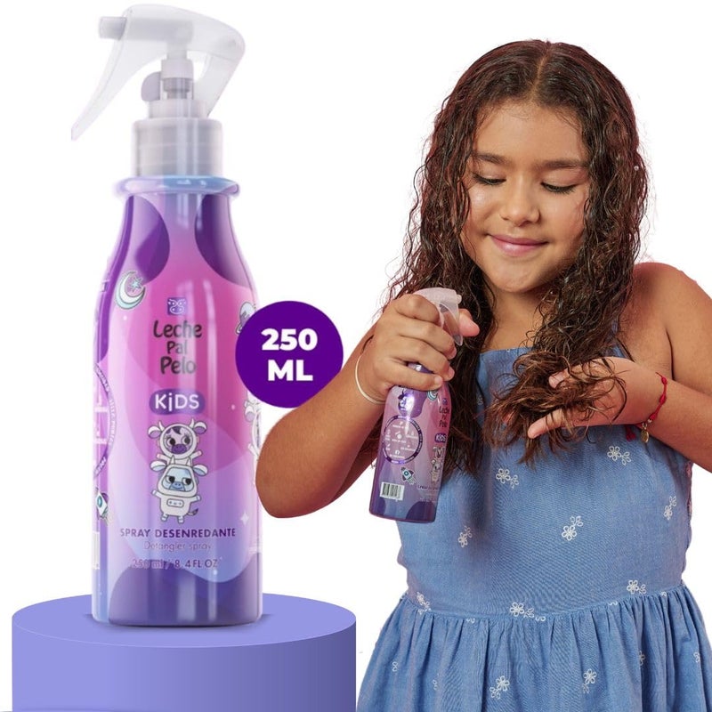 Leche Pal Pelo Girls' Detangling Spray - Tender Care with Coconut Goodness, Effortless Tangles, Heat protecting Magic for All Hair Types, 8.4 oz. - Image 5