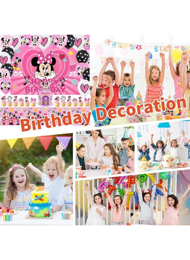 EBWHOLE Cute Birthday Party Decorations, Party Supplies Include Birthday Cake Toppers, Tablecloth, Backdrop, Balloons, Cartoon Party Celebrate Supplies - Image 5
