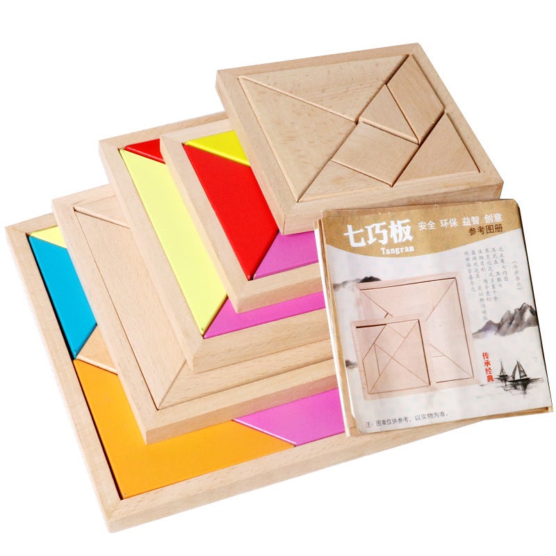 Tangram Beech Children'S Intelligence Early Education Fun Puzzle Puzzle Kindergarten All Kinds Of Wooden Toy Manufacturers - Image 2