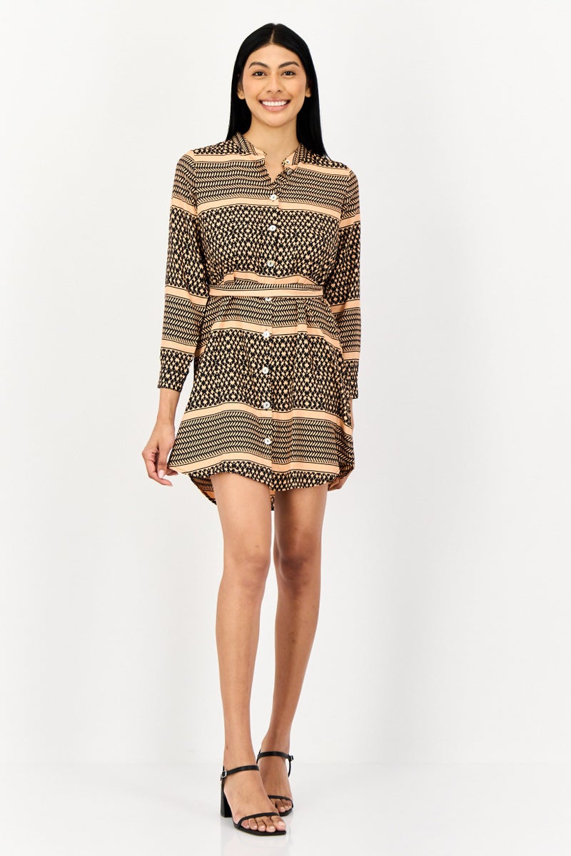 ONLY فستان ميني مطبوع بالكامل للنساء، متعدد الألوان - Image 4