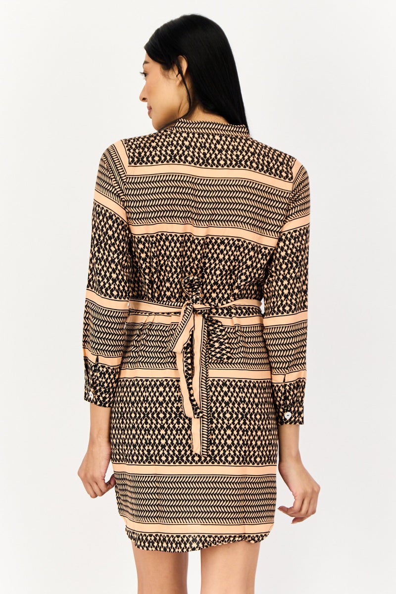 ONLY فستان ميني مطبوع بالكامل للنساء، متعدد الألوان - Image 3