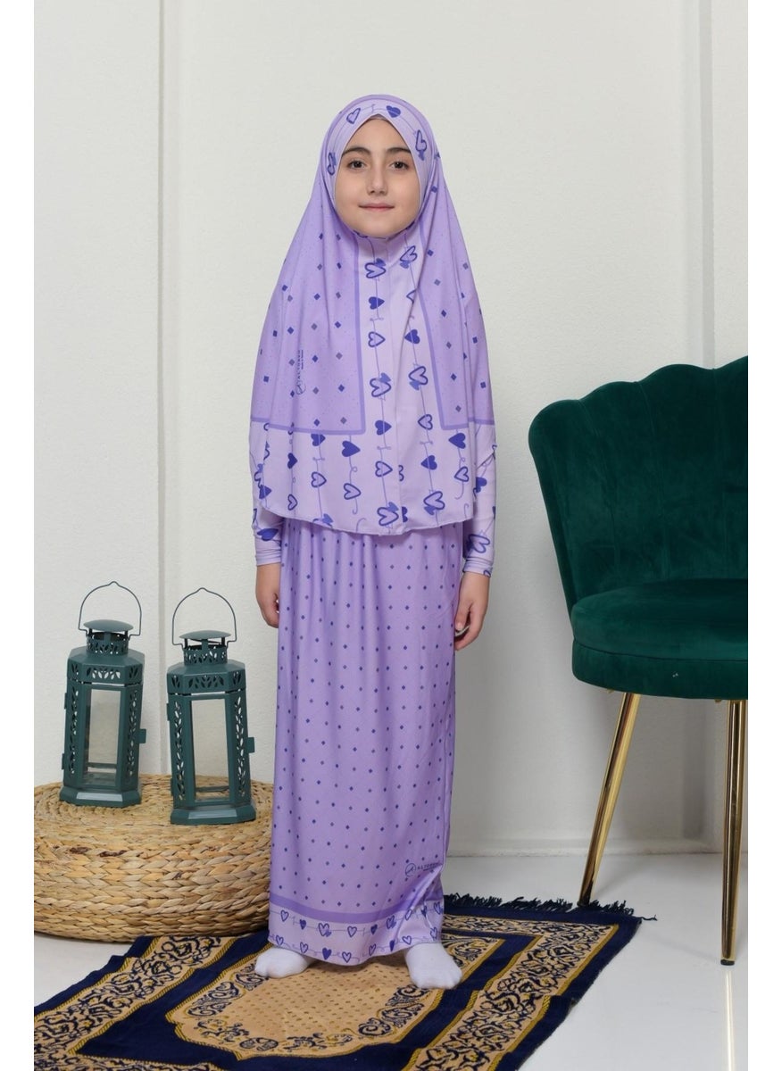 Children's Prayer Set Practical Two-Piece Patterned Sleeves Removable Headscarved Lycra Hijab Dress (6-12 Years) 901-0201 - pzsku/Z298C9DCB2FE407BFB561Z/45/_/1725789896/20126795-5ba6-4a5e-a896-ae6cdd74a987