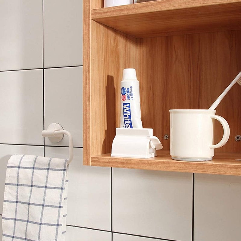 Miracle Toothpaste Roller Squeezer Set of 2 Rolling Tube Toothpaste Holder Stand Bathroom Organizer (White) (2Pack-White) - Image 4