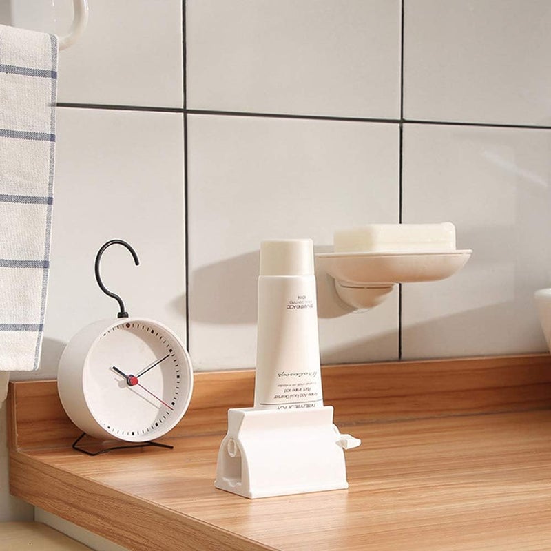 Miracle Toothpaste Roller Squeezer Set of 2 Rolling Tube Toothpaste Holder Stand Bathroom Organizer (White) (2Pack-White) - Image 5