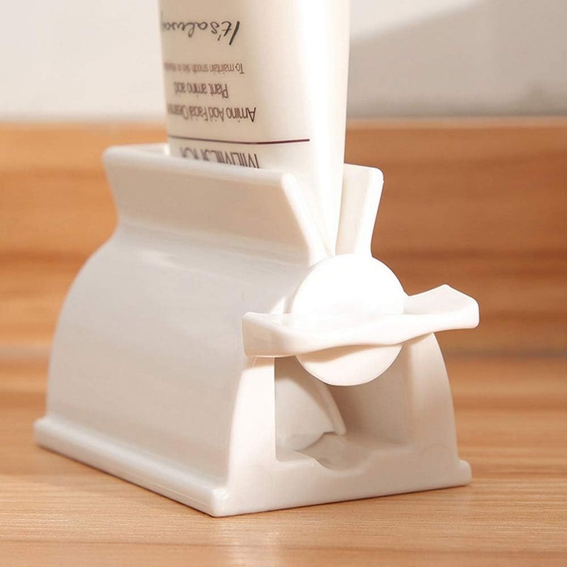 Miracle Toothpaste Roller Squeezer Set of 2 Rolling Tube Toothpaste Holder Stand Bathroom Organizer (White) (2Pack-White) - Image 3