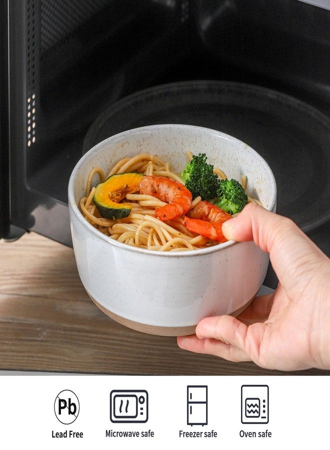 Tikooere Large Serving Bowls,30 Ounce Ceramic Salad Bowl Set of 6 for Kitchen Space Saving Storage, Porcelain Nesting Bowls for Cooking,Popcorn,Soup,Pasta,Fruit, Microwave & Dishwasher Safe,White - Image 3