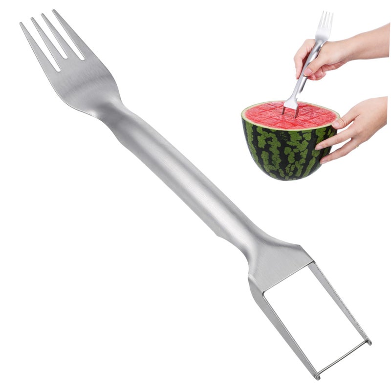 Stainless Steel Fruit Slicer and Melon Fork Set Portable Multipurpose Kitchen Gadget - Image 2