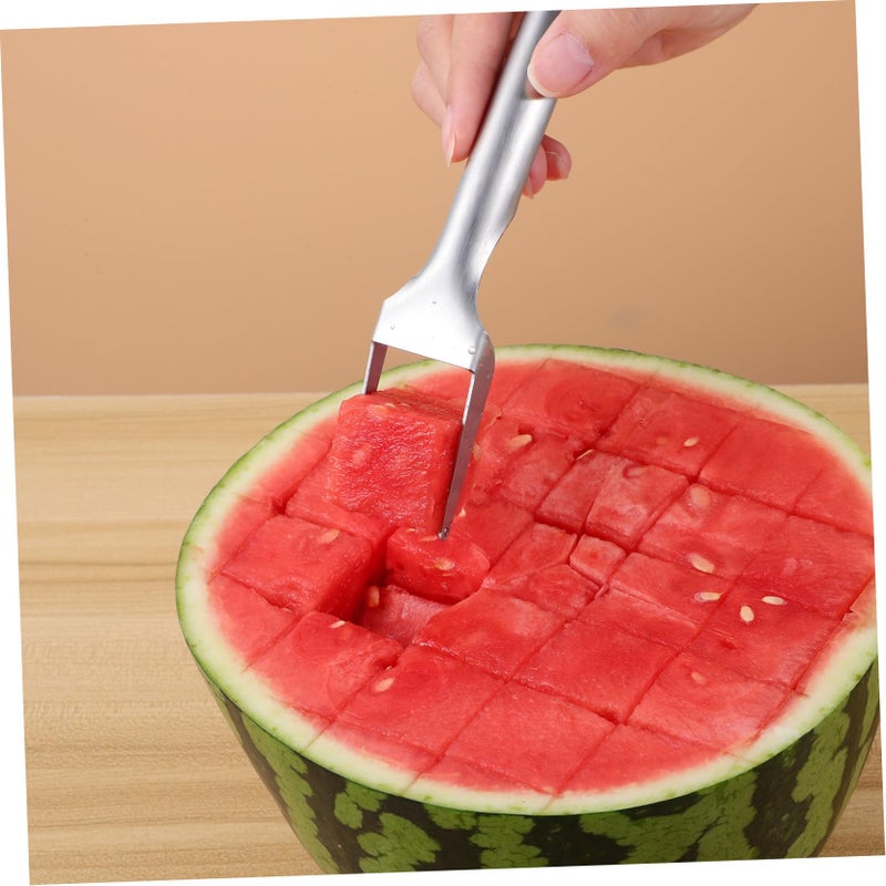 Stainless Steel Fruit Slicer and Melon Fork Set Portable Multipurpose Kitchen Gadget - Image 5