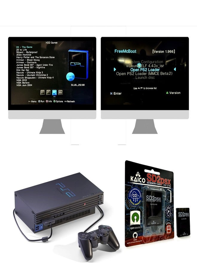 KAICO بطاقة ذاكرة كايكو PSX من الجيل الثاني، متوافقة مع بلاي ستيشن 1 و2، قابلة لتحديث البرامج الثابتة، سعة تخزين غير محدودة، تتضمن بطاقة MicroSD سعة 8 جيجابايت، بطاقة ذاكرة ألعاب عالية السرعة لأجهزة PS2/PS1/PS One - Image 3