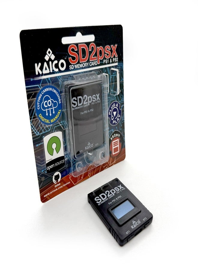 KAICO بطاقة ذاكرة كايكو PSX من الجيل الثاني، متوافقة مع بلاي ستيشن 1 و2، قابلة لتحديث البرامج الثابتة، سعة تخزين غير محدودة، تتضمن بطاقة MicroSD سعة 8 جيجابايت، بطاقة ذاكرة ألعاب عالية السرعة لأجهزة PS2/PS1/PS One - Image 1