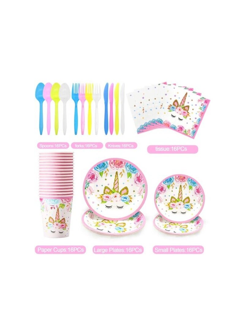Promass Unicorn Party Supplies Kit Serves 16 Guest - Image 2