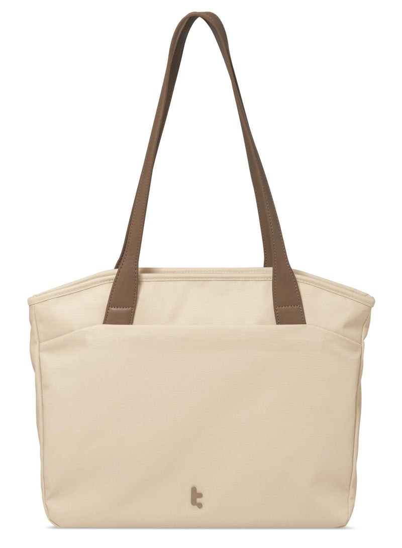 Tomtoc Versatile-T23 16-Inch Laptop Tote Bag for Women & Men – 12.5L Eco-Friendly Water-Resistant Khaki Shoulder Bag with Padded Compartment for MacBook, Travel, Work, Office - Image 1