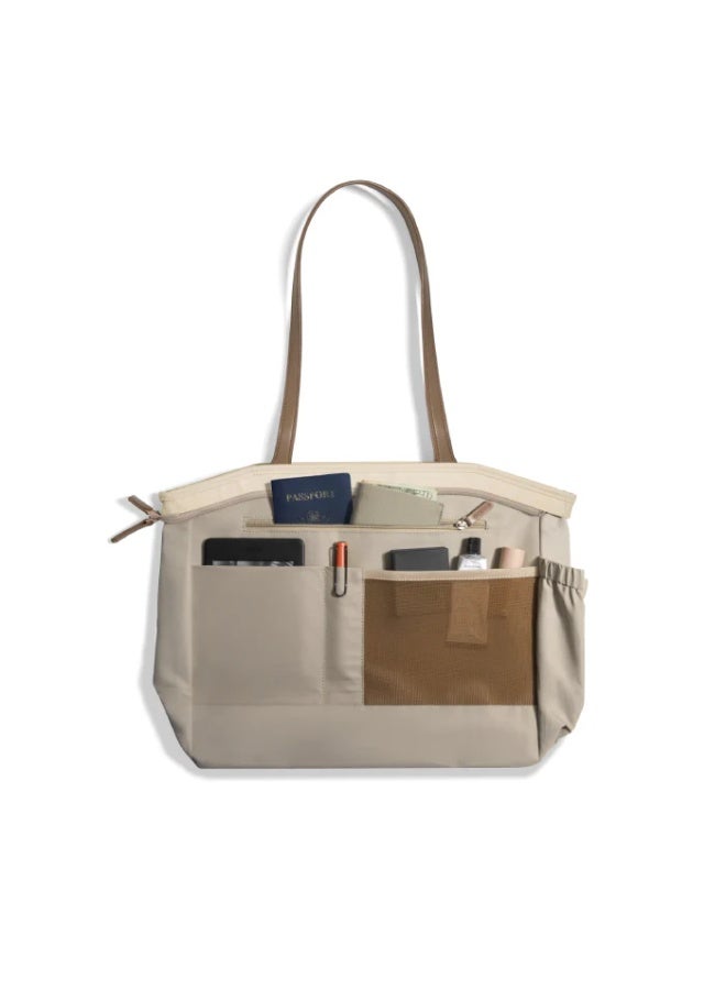 Tomtoc Versatile-T23 16-Inch Laptop Tote Bag for Women & Men – 12.5L Eco-Friendly Water-Resistant Khaki Shoulder Bag with Padded Compartment for MacBook, Travel, Work, Office - Image 4