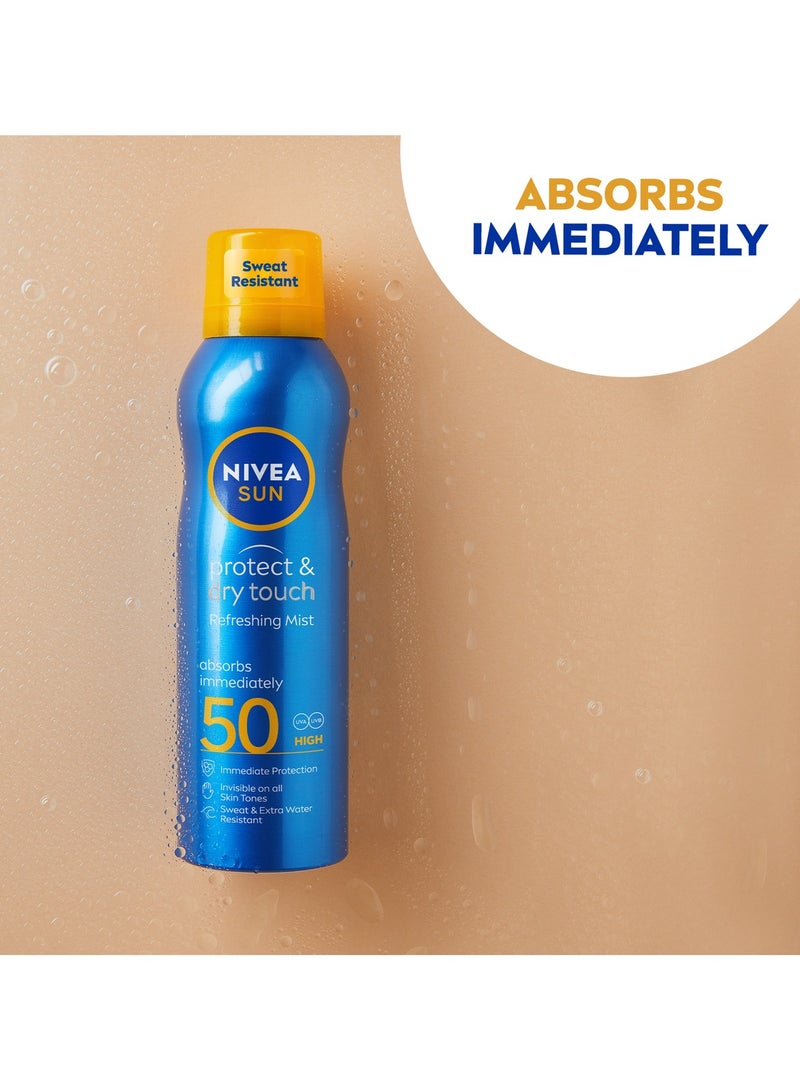 Nivea Sun Protect And Dry Touch Refreshing Sun Mist Spray Spf50 Immediate Protection Against Uva+Uvb Rays 200ml - Image 4