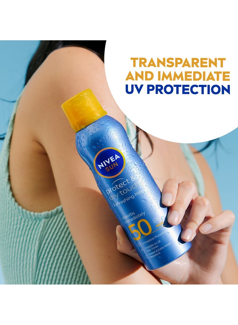 Nivea Sun Protect And Dry Touch Refreshing Sun Mist Spray Spf50 Immediate Protection Against Uva+Uvb Rays 200ml - Image 5