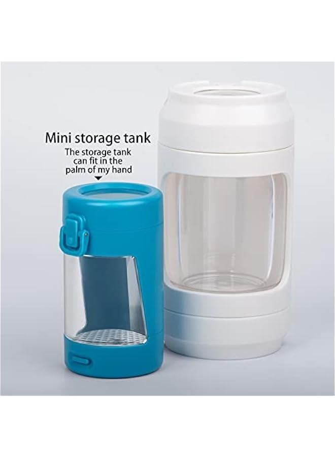 Mini Magnifying Viewing Jar with LED Light Airtight Transparent Light-Up Glass Storage Stash Jar With Mag Lid Smell Proof (Blue)  - Image 3