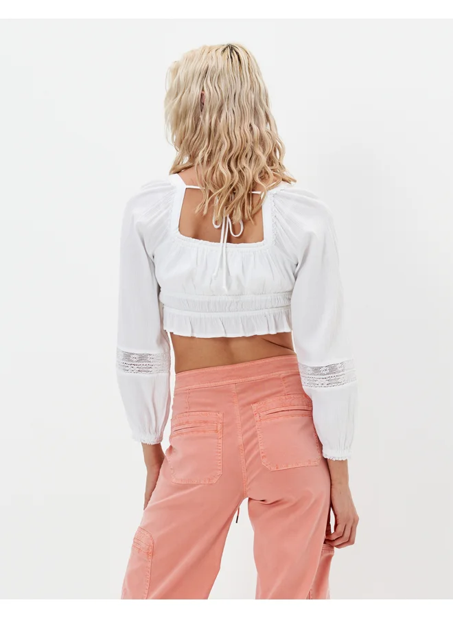 امريكان ايجل AE Ruched Long-Sleeve Blouse