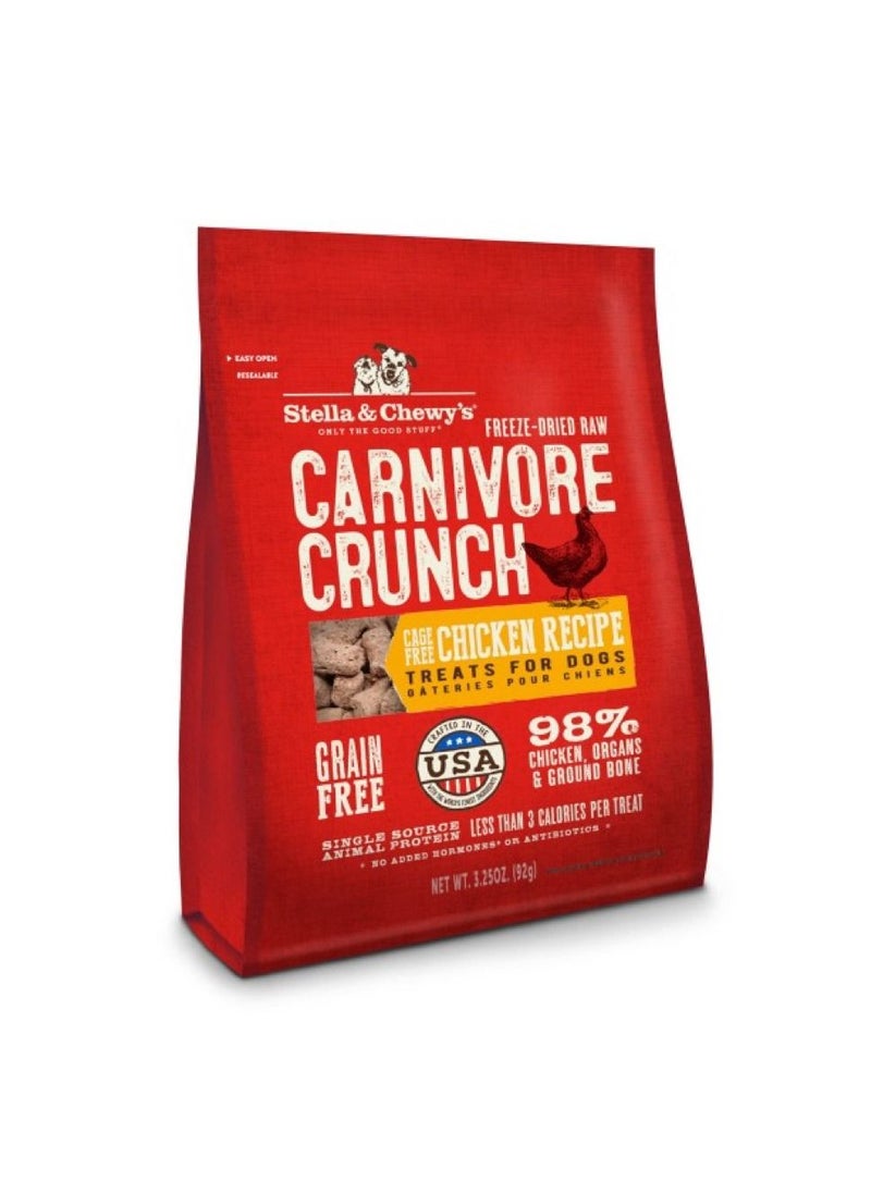 Stella & Chewys Carnivore Crunch Freez Dried Dog Treats – Chicken Recipe – 3.25 oz  - Image 1