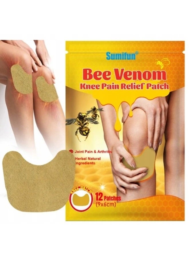 Sumifun Natural Bee Venom Knee Pain Relief Patches for Joint Pain and Arthritis, Herbal Therapy Patch for Muscle Relaxation, Sports Recovery, Knee Support, and Long-Lasting Comfort - Image 1
