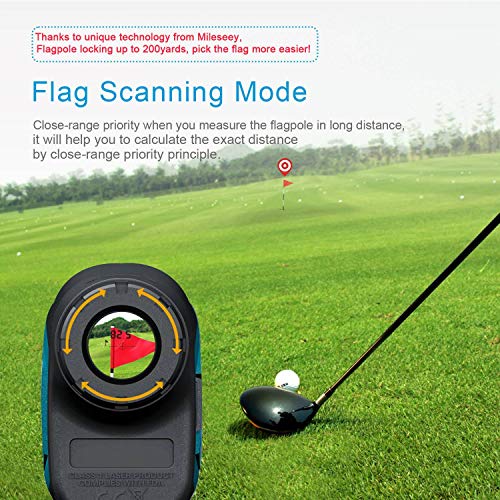 MiLESEEY Professional Precision Laser Golf Rangefinder 660 Yards with Slope Compensation,‚0.55yard Accuracy,Fast Flagpole Lock,6X Magnification,Distance/Angle/Speed Measurement for Golf,Hunting - Image 5