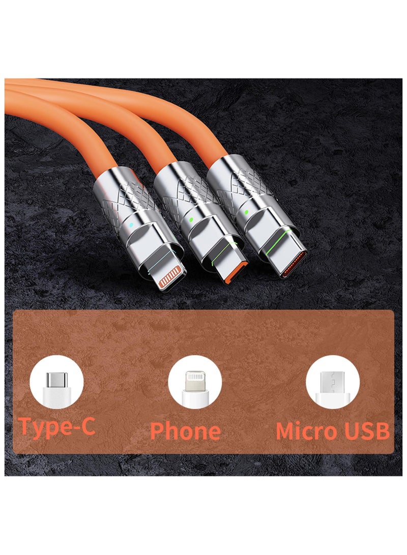 سيوسي كابل شحن متعدد مطور لعام 2023، كابل شحن USB قابل للسحب 3 في 1، سلك شاحن سريع متعدد الطراز الميكانيكي - Image 5