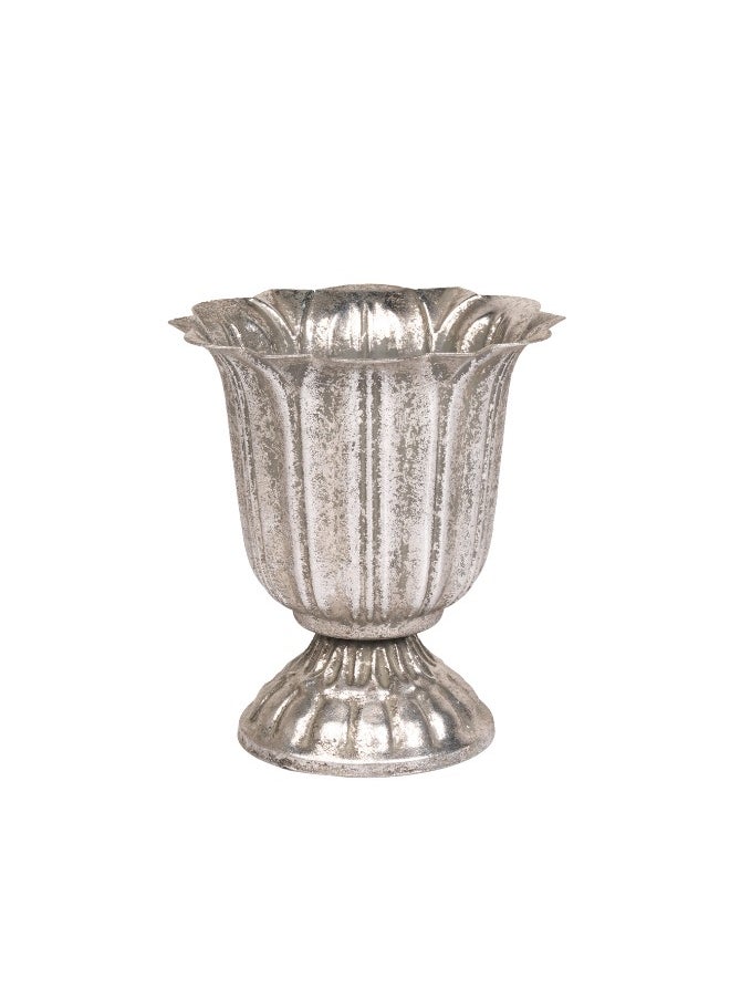 Gulf Flowers Gulf Flowers Silver Metal Vase - 12cm Decorative Vase for Home, Office & Living Room. Modern design, durable stainless steel, perfect for artificial flowers, greenery, centerpieces & table decor 