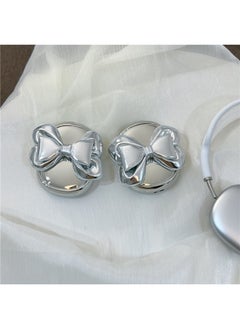 Electroplated Three-Dimensional Bow For Airpods Max2 Protective Cover For Apple Headset Ear Cap Ear Mask Earphone Case-Color:Electroplated Silver Stereo Bow-Applicable Model:Universal For Airpods Max/airpods Max2