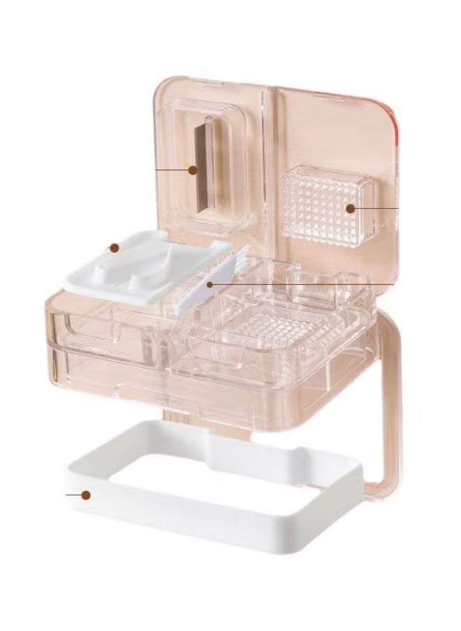 Generic 3-in-1 Pill Organizer Convenient Medicine Cutting and Dispensing Device Grinder With Four Dispensing Boxes Sealed Moisture-proof Blue 8.4×6.3×3CM  - Image 4
