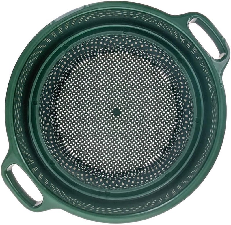 SE Deep Green Plastic Screen Stackable Sifting Pan with Handle Perfect for Gardening Treasure Hunting Prospecting Meal Worms and More GP2614P - Image 1