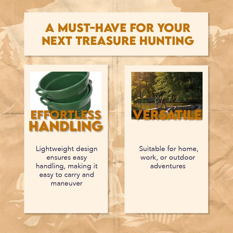 SE Deep Green Plastic Screen Stackable Sifting Pan with Handle Perfect for Gardening Treasure Hunting Prospecting Meal Worms and More GP2614P - Image 2